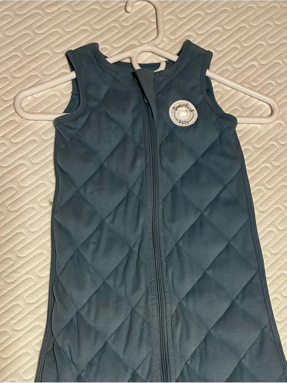 Quilted Sleeveless Baby Sleep Sack in Teal Blue
